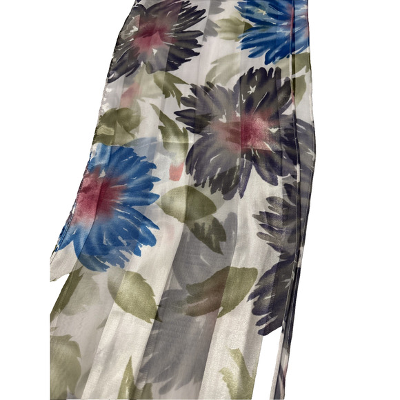 Women's Chiffon Floral Sheer Scarf 10X60" Spring Bloomcore Easter BOHO Wedding - Picture 1 of 5